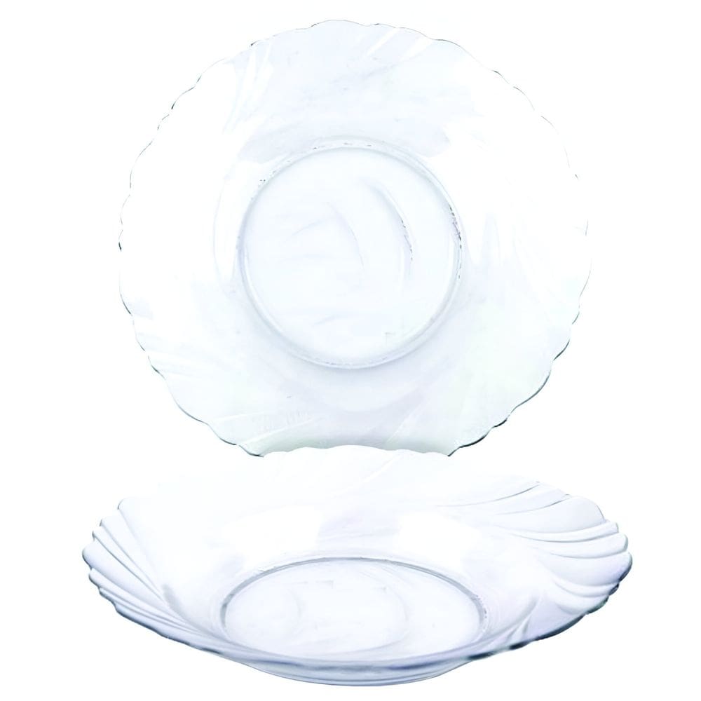 Kit Jogo Pratos Fundo Sopa Transparente 4 Peças 22,5cm
