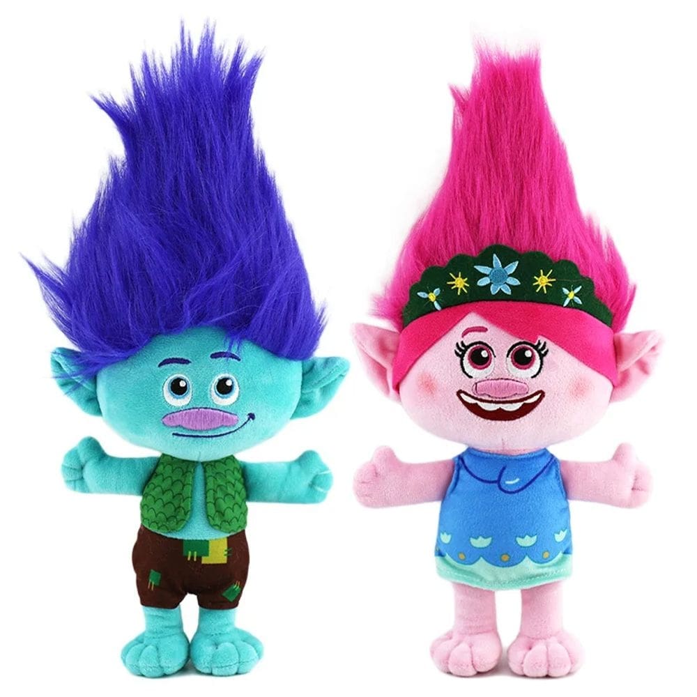 Pelucia Trolls Poppy Tronco Branch Boneco Disney 30Cm