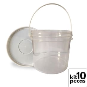 Pote p massa de bolo com tampa lacre 2.2l transp 10 pçs