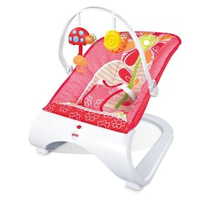 Cadeira de Descanso Bebe Acolchoado com Vibração Som Base Curva Importway Rosa