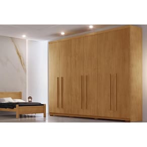 Guarda Roupa Casal 6 Portas e 4 Gavetas c/ Pés Bahia Naturale - Rufato