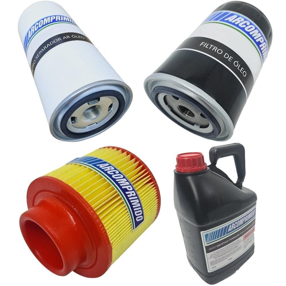 Filtros e 5L Óleo Lubrificante para Compressor Compair L07