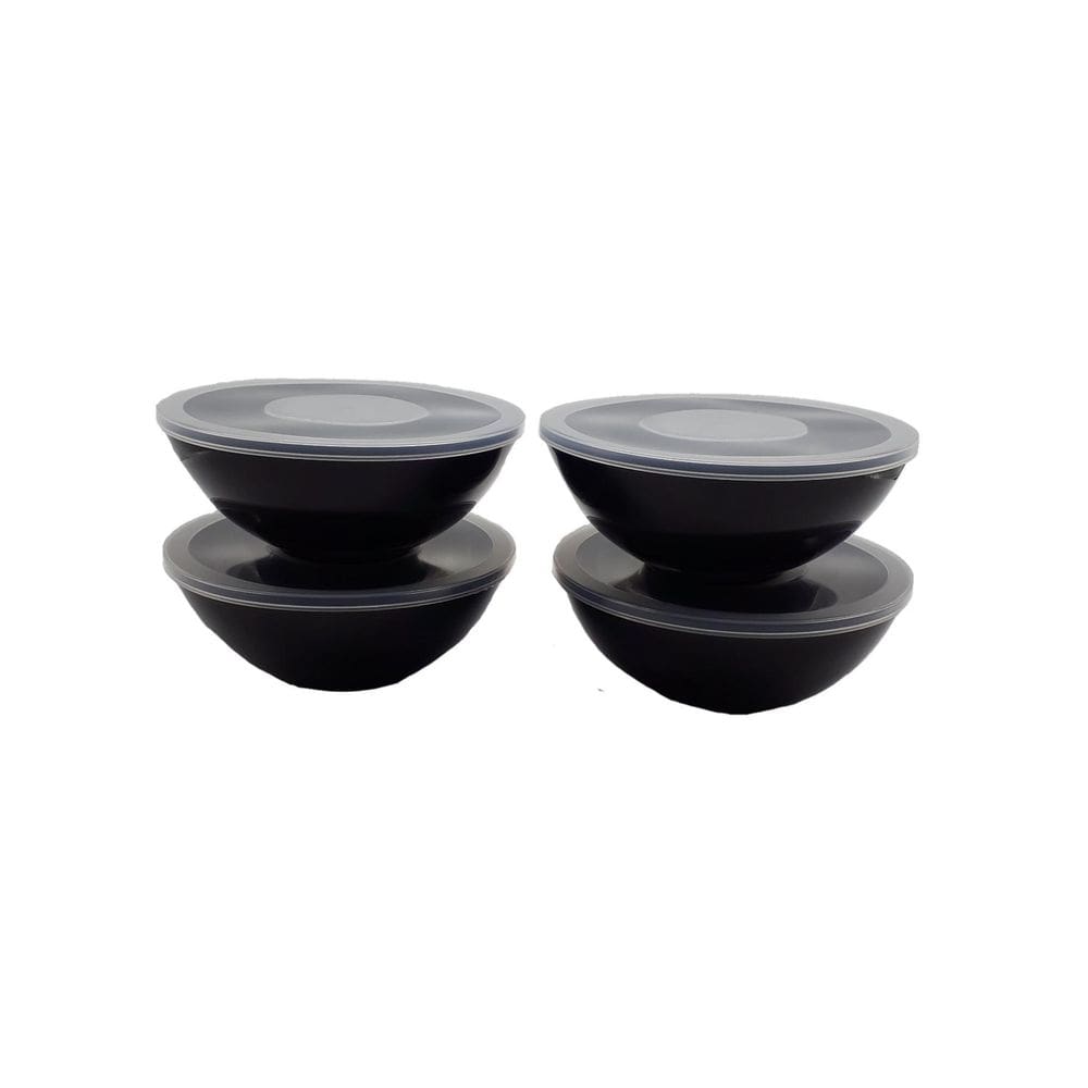1 pote redondo com tampa marmita sobremesa 600 ml preto