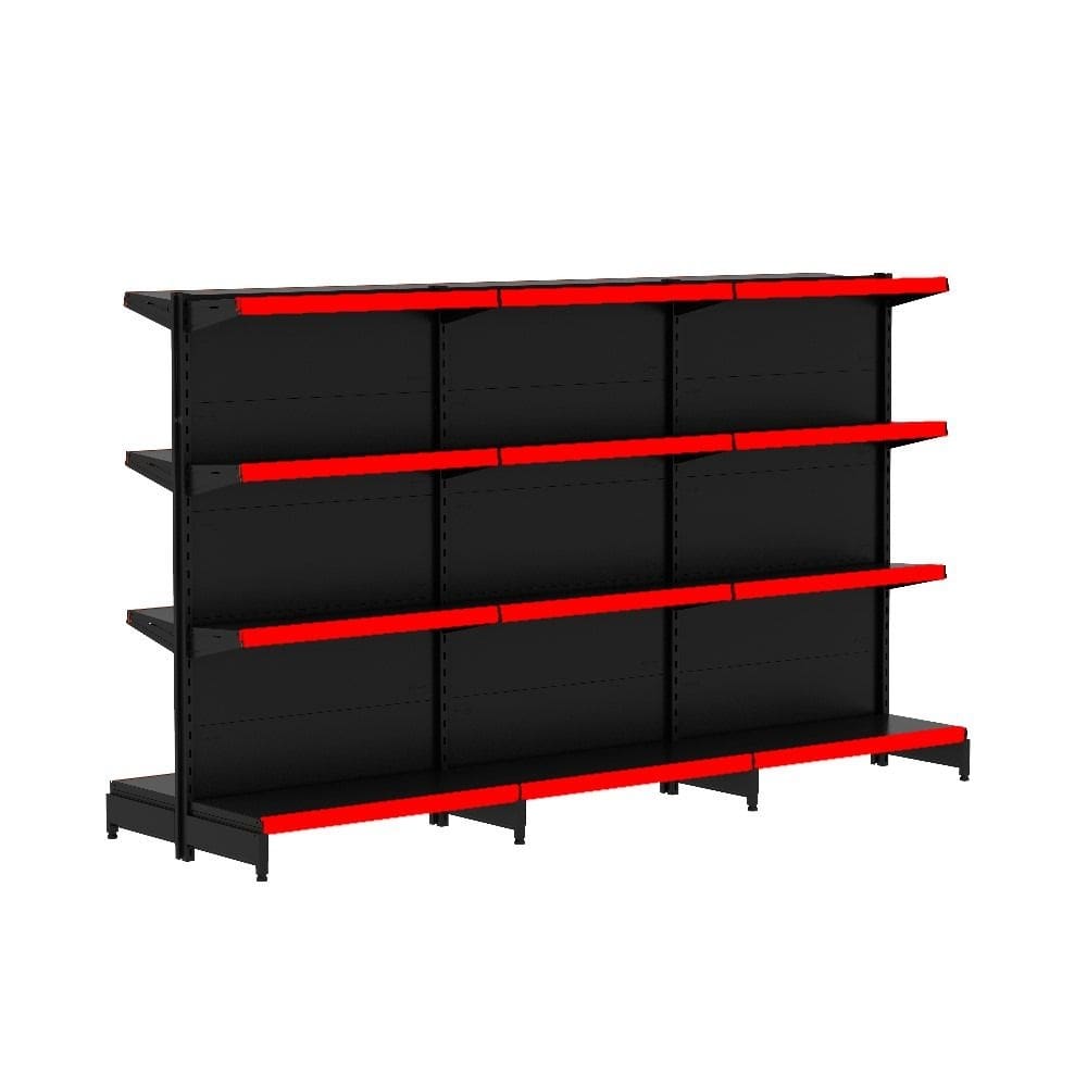 Gondola Centro 137 Fit Ate 3 Metros Preto 24 Bandeja Pe Verm