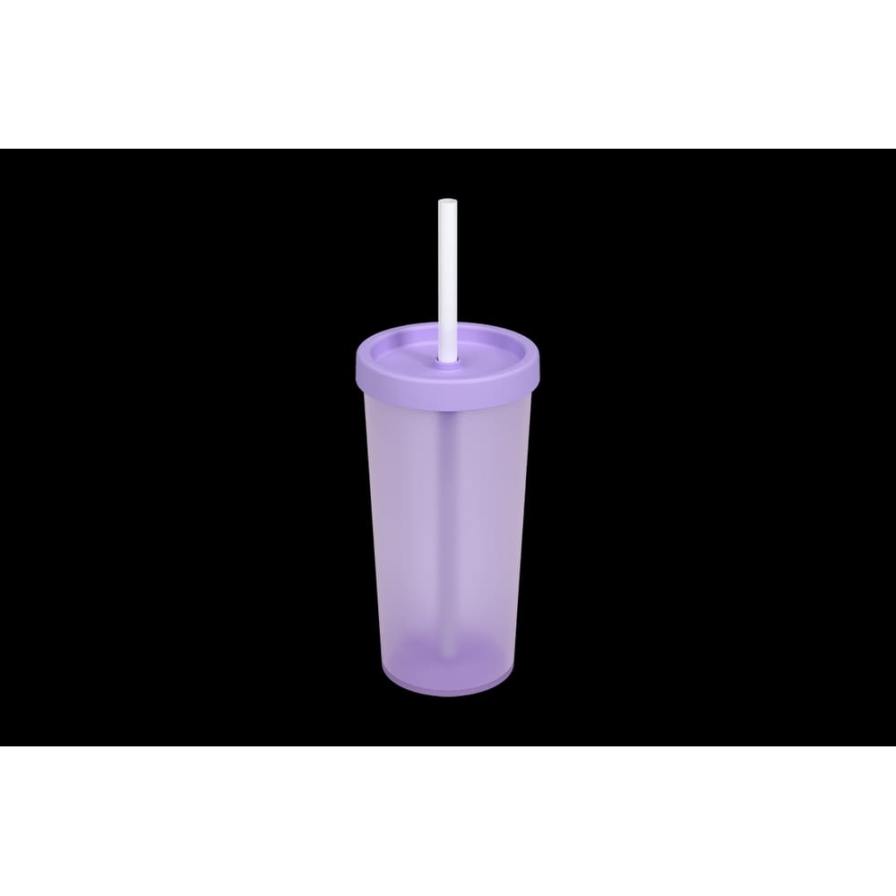 Copo com Tampa e Canudo Coza Nutri 500 ml Lilás Lavanda