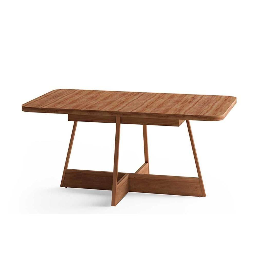 Mesa de Sala Jantar Átria Retangular 1592 Aço c/Tampo Madeirado 160x90cm Nogal/Freijo Rose - Carraro