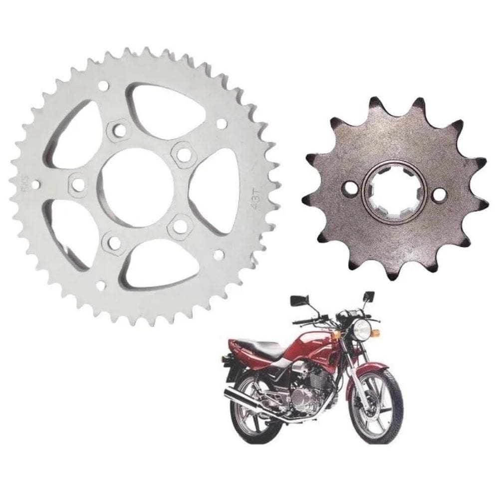 Kit coroa pinhão sem corrente cbx 200 strada 1993 ate 2004