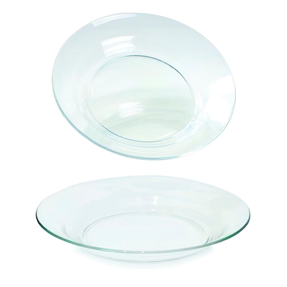 Kit Jogo Prato Fundo Sopa Transparente 10 Peças 22,5cm