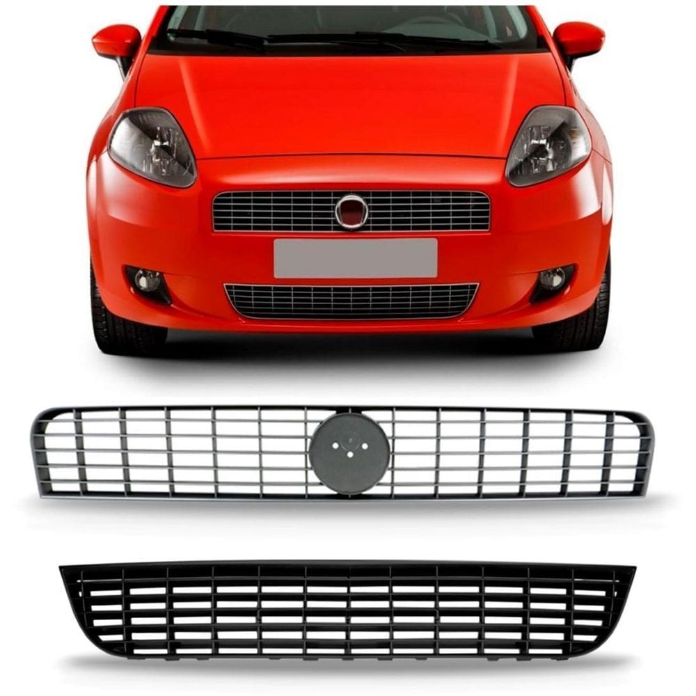 Kit grade punto 2007 08 09 10 2011 superior/ inferior preta