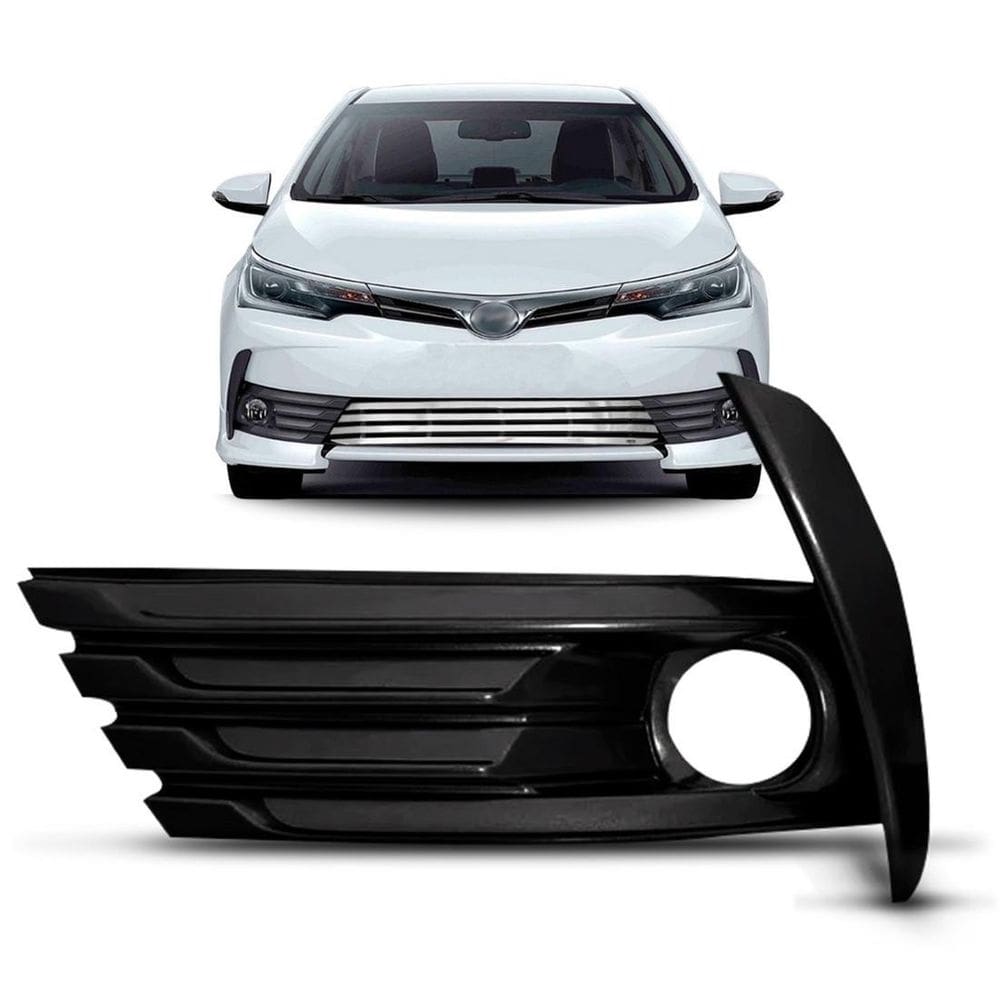 Moldura farol milha corolla 2018 a 2020 preta com furo