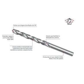 Broca aço rápido 5mm cortag - 10 unid cod 61919