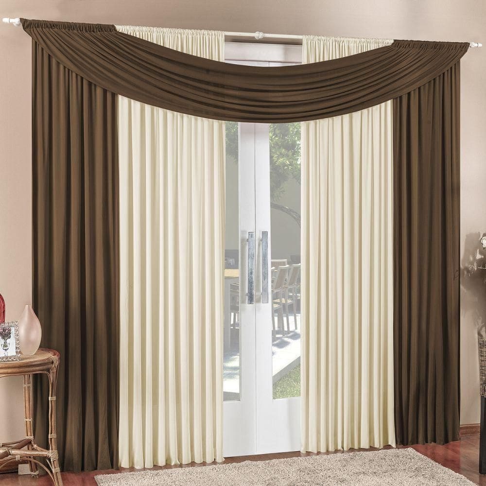 Cortina tendência 4,00x2,50m varão em malha sala tabaco