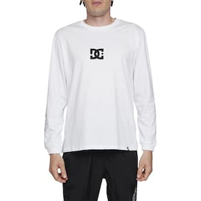 Camiseta DC Shoes Manga Longa Minimal Stripe WT24 Branco