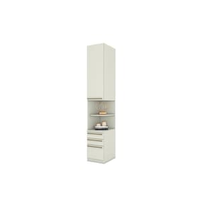 Módulo de Quarto Solteiro Mesa Cabeceira MC02 Seletto c/ 1 Porta e 3 Gavetas Areia - Henn