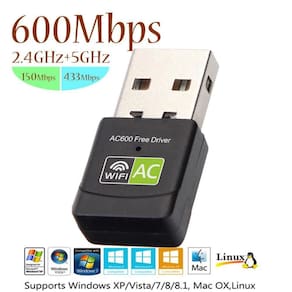Adaptador wireless usb 2,4 ghz e 5ghz 600 mbps