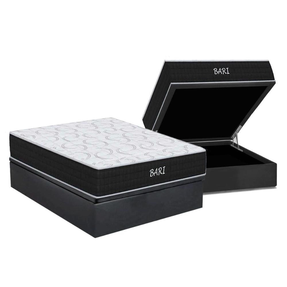 Conjunto Box Baú Casal: Colchão Espuma Orthoflex D45 Bari + Base CRC Courano Gray(138x188)