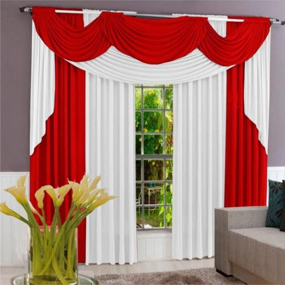 Cortina ametista varão em malha 4,00x2,60m sala vermelha