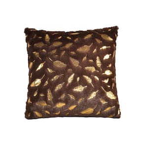 Capa de almofada: pena, cabelo curto, castanho, 45x45 cm