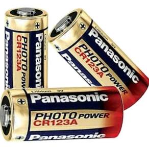 Bateria cr123a panasonic lithium 3v  kit 3 pilha