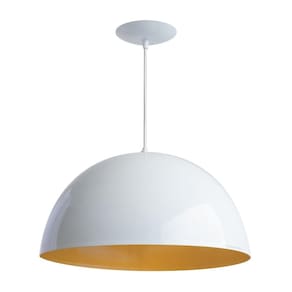 2x pendente onix poptem meia  40cm branco e dourado
