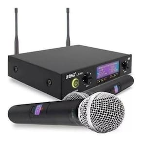 Microfone sem fio lelong le-907 profissional uhf igrejas