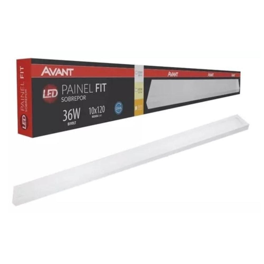 Painel Led Avant Retangular 36w 10x120cm Sobrepor 6500k