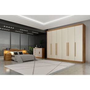 Guarda Roupa Casal 6 Portas 6 Gavetas - Orfeus-Cumaru/Fendi - Móveis Novo Horizonte