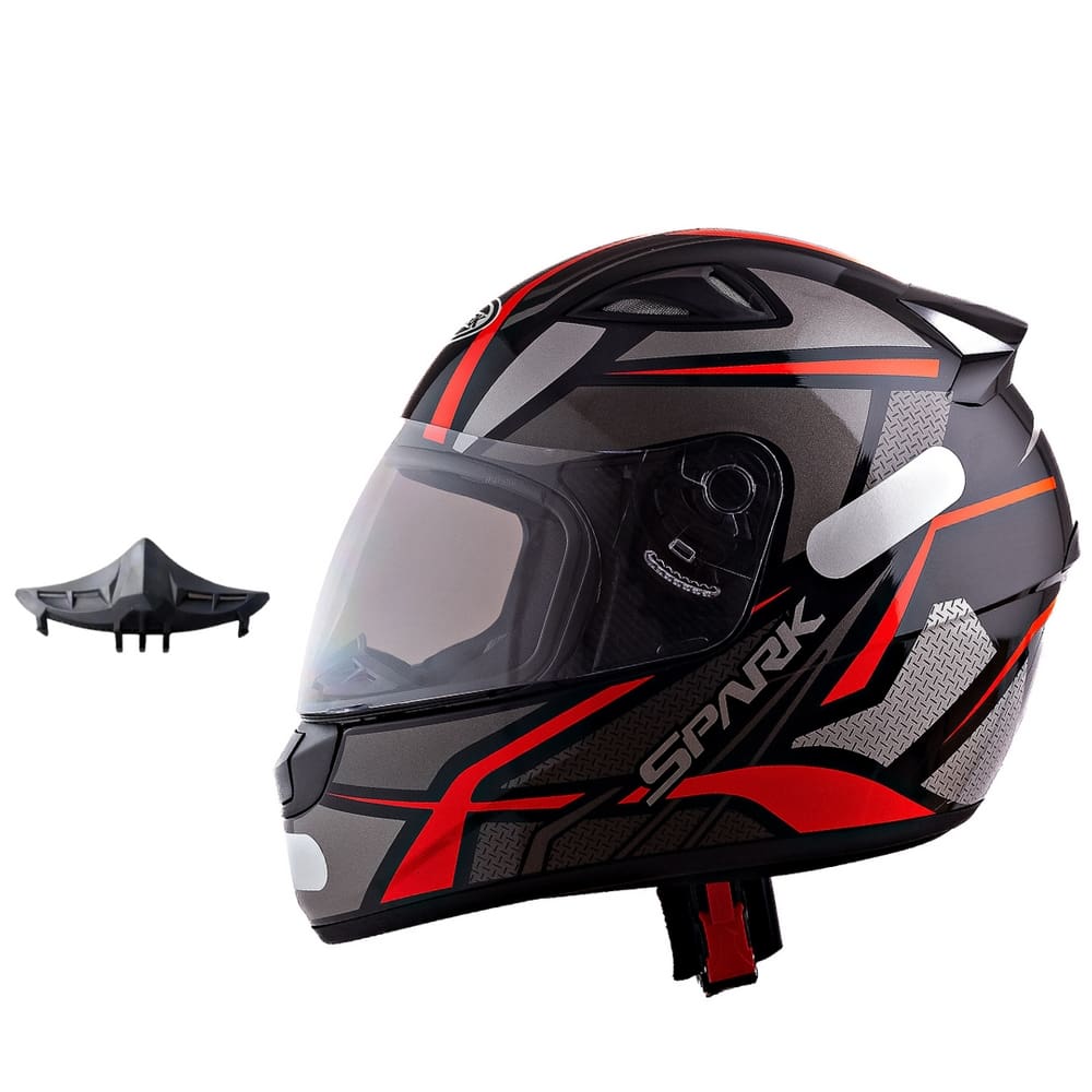 Capacete Masculino Ebf Spider Vermelho Mais Narigueira