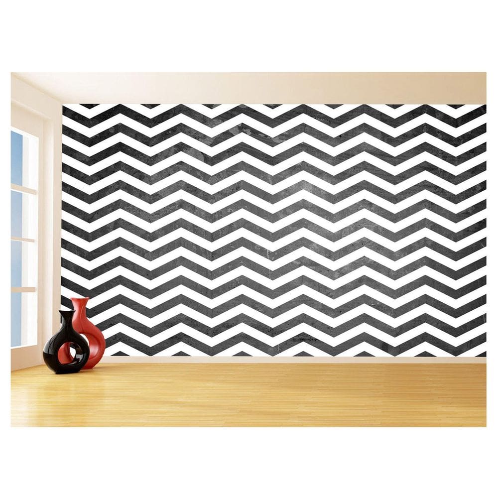 Papel De Parede 3D Sala Chevron Zig Zag Listras 3,5M Zig125