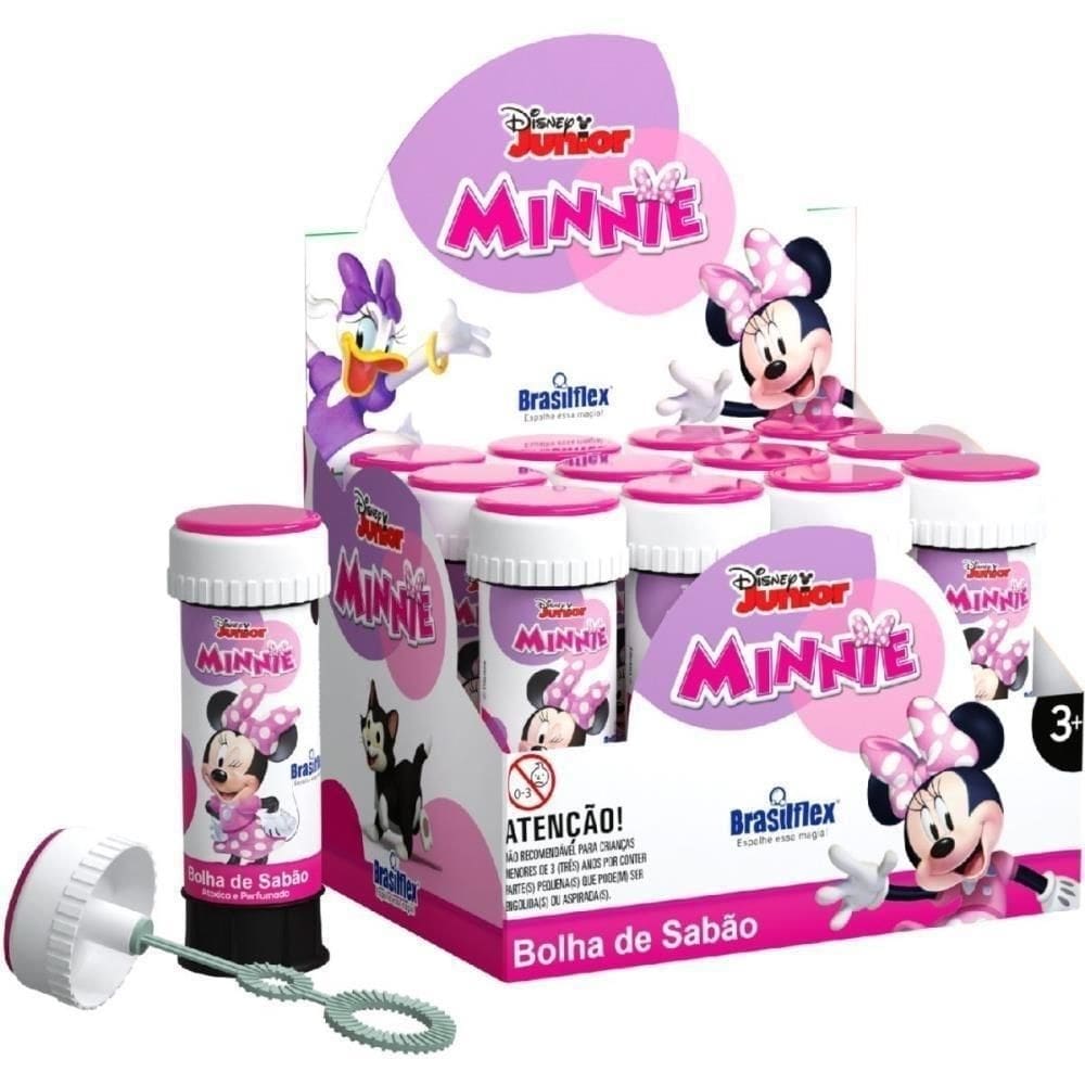 Bolha de sabao minnie c/jogo 12 unidades