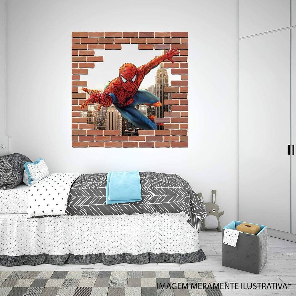 Adesivo De Parede Tijolo Falso Homem Aranha