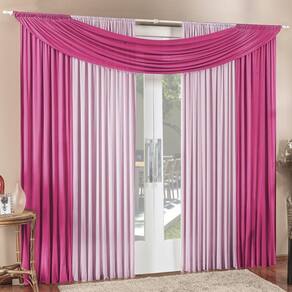 Cortina tendência 3,00m x 2,50m varão em malha sala pink