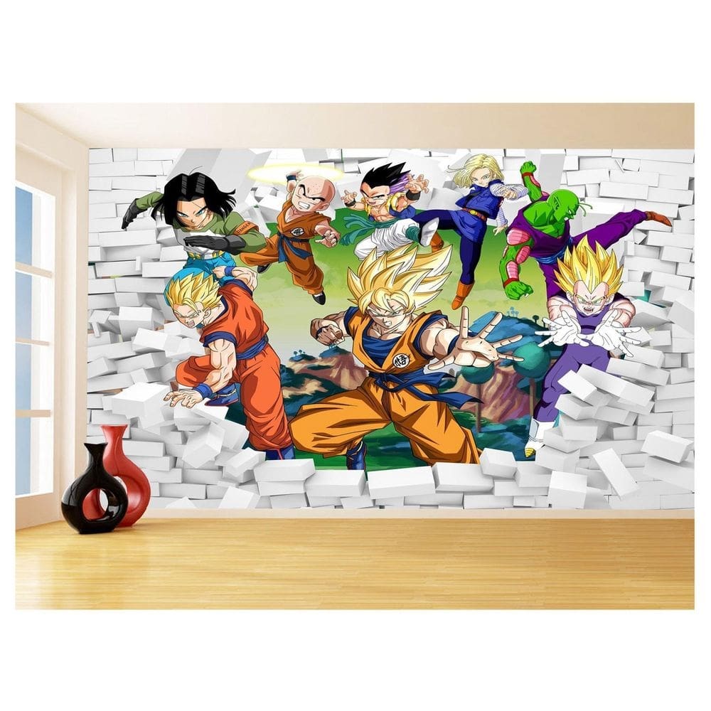 Papel De Parede 3D Dragon Ball Goku Vegeta Anime 3,5M Dbz35