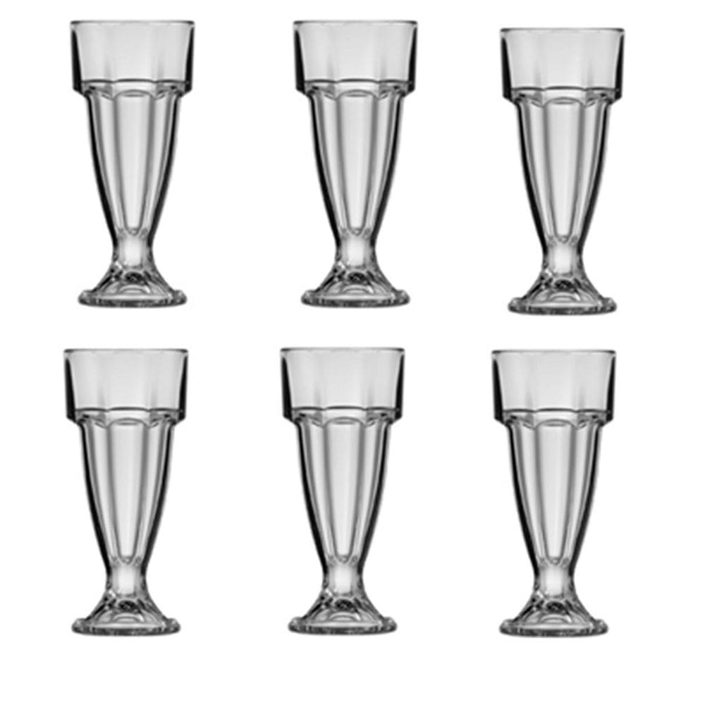Conjunto 6 taças para chocolate sorvete alta de vidro 324 ml