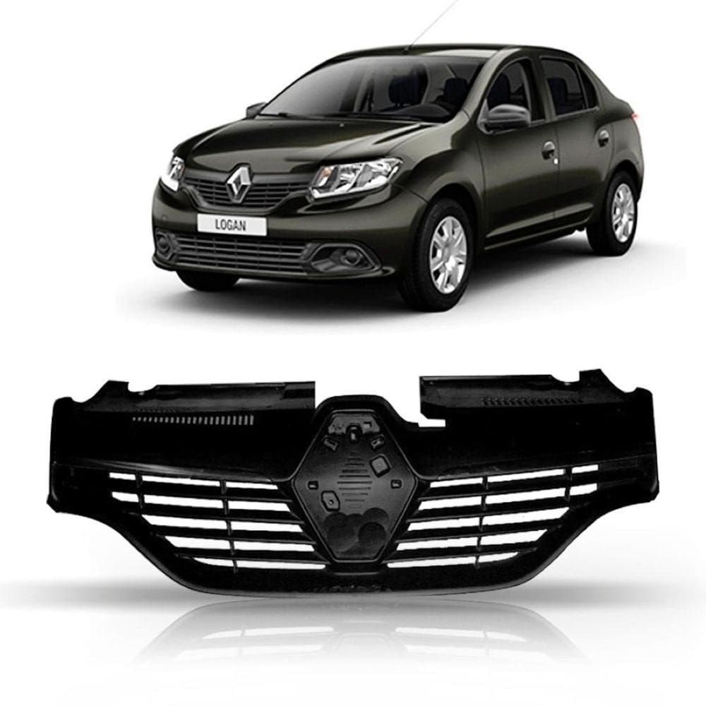 Grade dianteira logan 2014 2015 2016 sandero preta