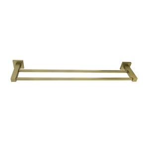 Porta Toalha Reto Duplo Banheiro Metal 60Cm Gold Dourado