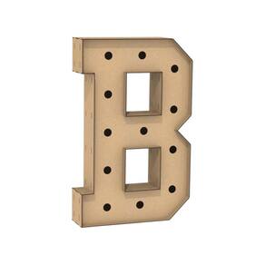 Letra Caixa Grande B Mdf 100Cm Altura Furo Lampad Iluminação
