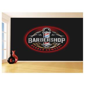 Papel De Parede 3D Barbearia Barber Shop Logo 3,5M Brb35