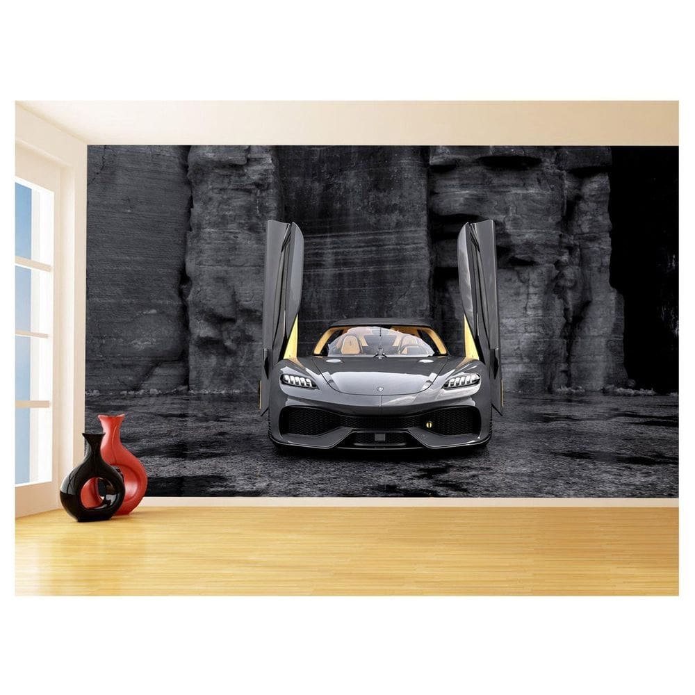 Papel De Parede Carro Koenigsegg Gemera Cinza 3,5M Car168