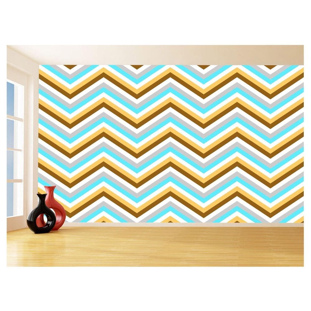 Papel De Parede 3D Sala Chevron Zig Zag Listras 3,5M Zig63