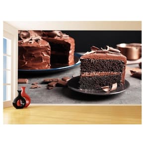 Papel De Parede Alimentos Bolo Chocolate Fatia 3,5M Al389