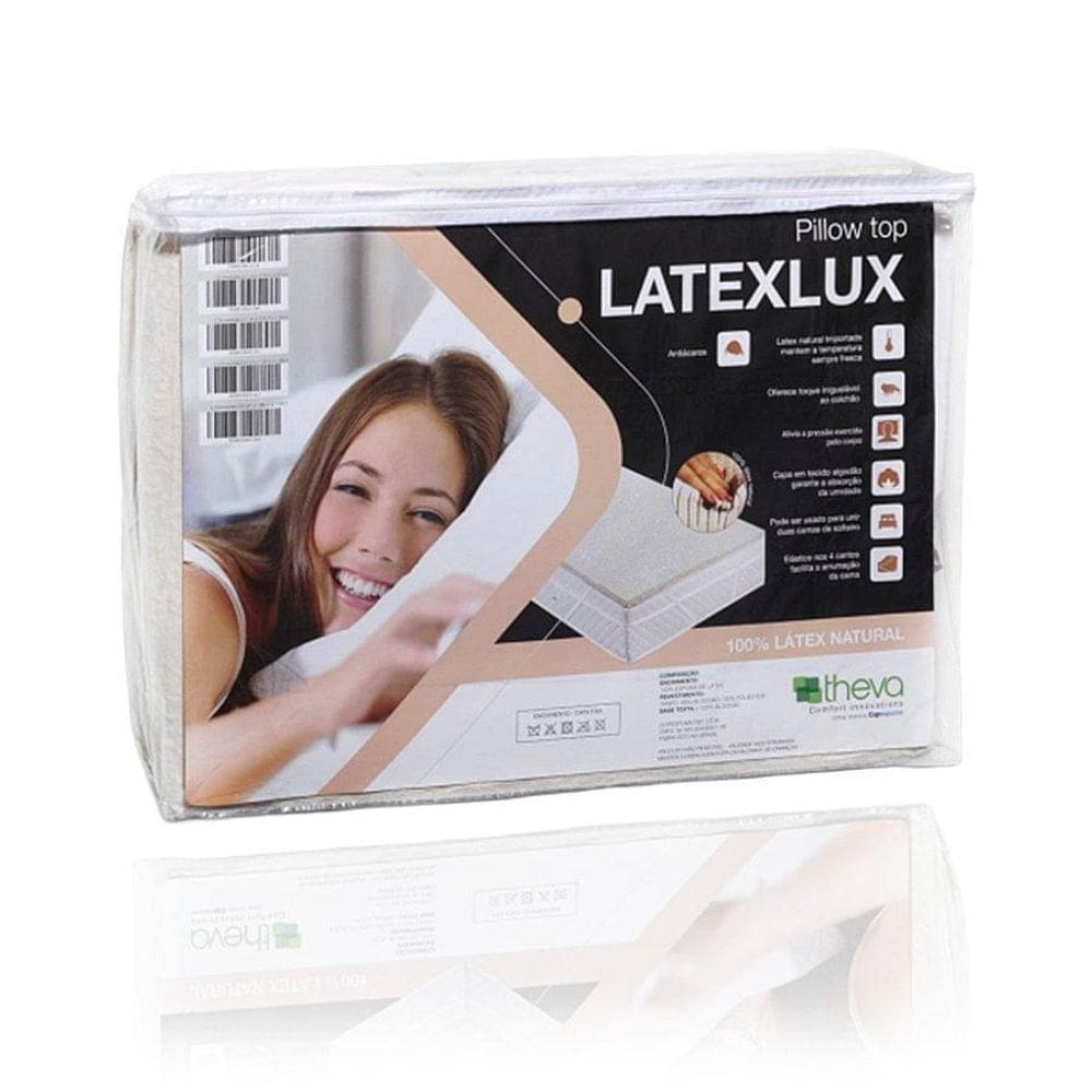 Pillow top latexlux látex natural casal queen 158x198x2,5 cm