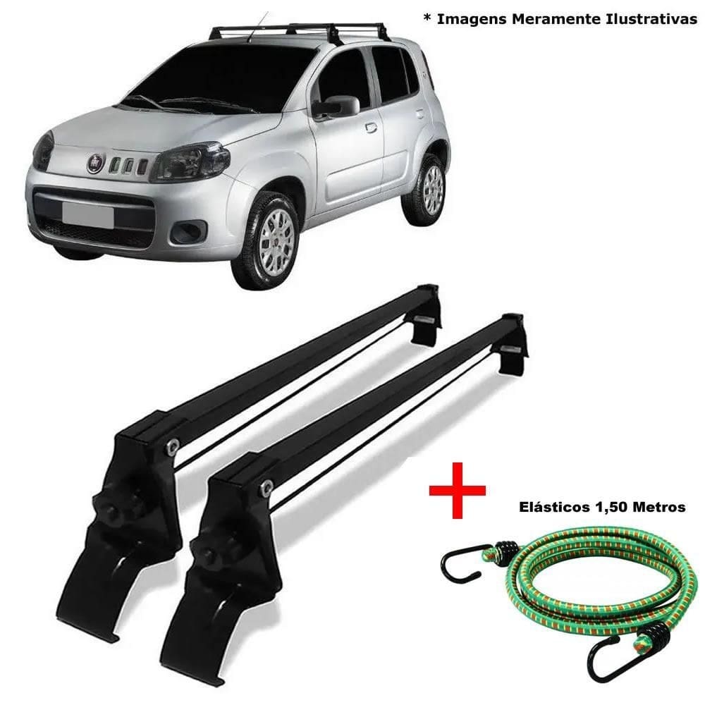 Rack teto fiat uno vivace 4pts 11 a 2017 e 1 elastico corda