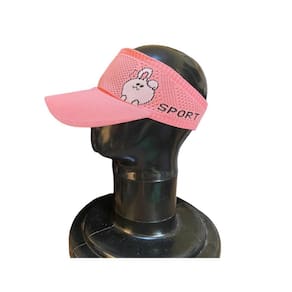 Boné viseira infantil rosa tricô elástico 21cm x 15cm