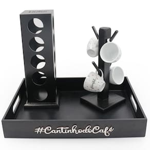 Kit 4 xicaras coquinho porta capsulas dolce gusto bandeja