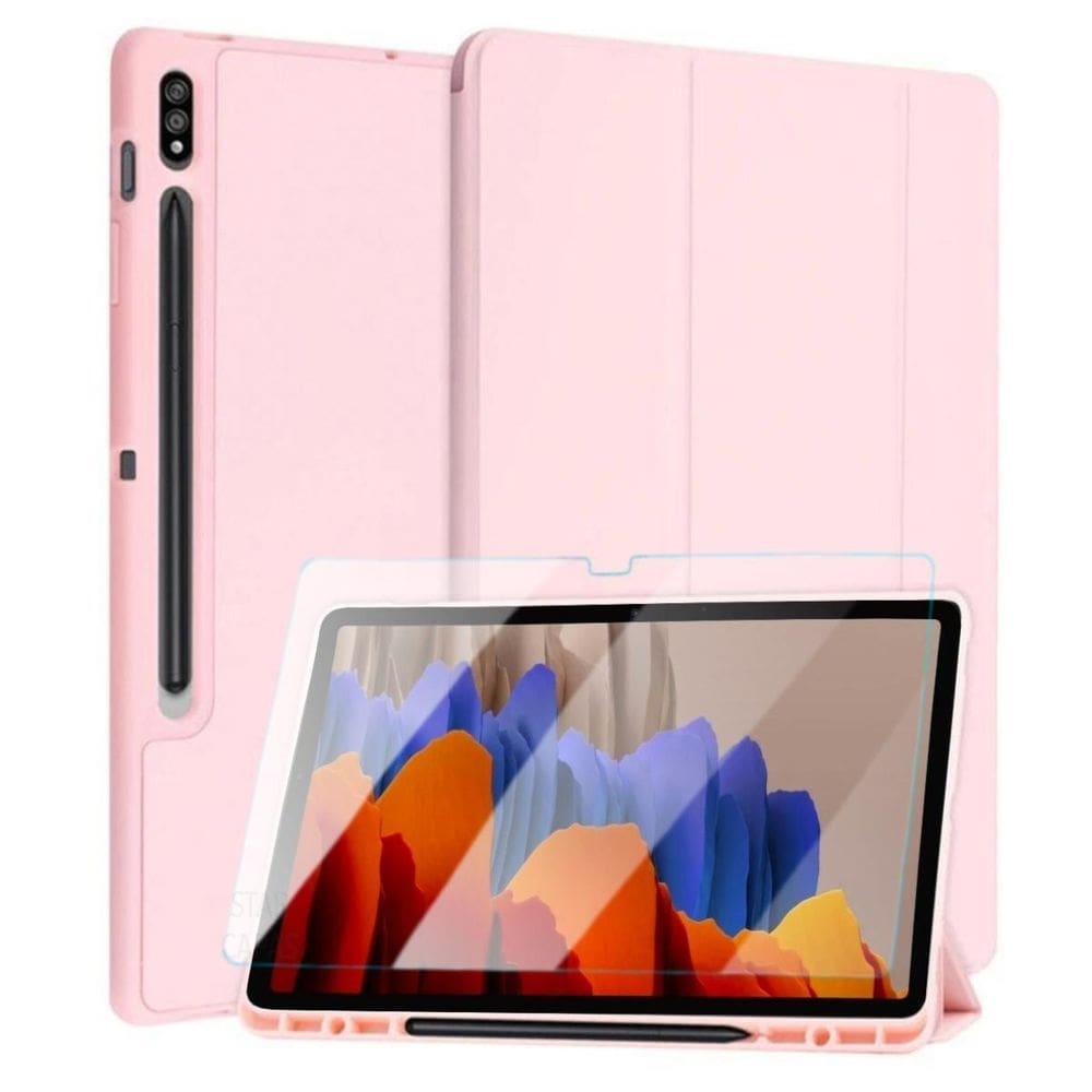 Capa smartcase tpu slot para galaxy tab s7 plus t790 + vidro