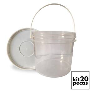 Balde para manteiga 2.2l alça plástica transparente 20 pçs