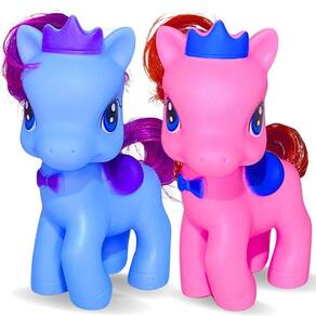 Unicórnio de brinquedo em vinil poney rabo crina colorida