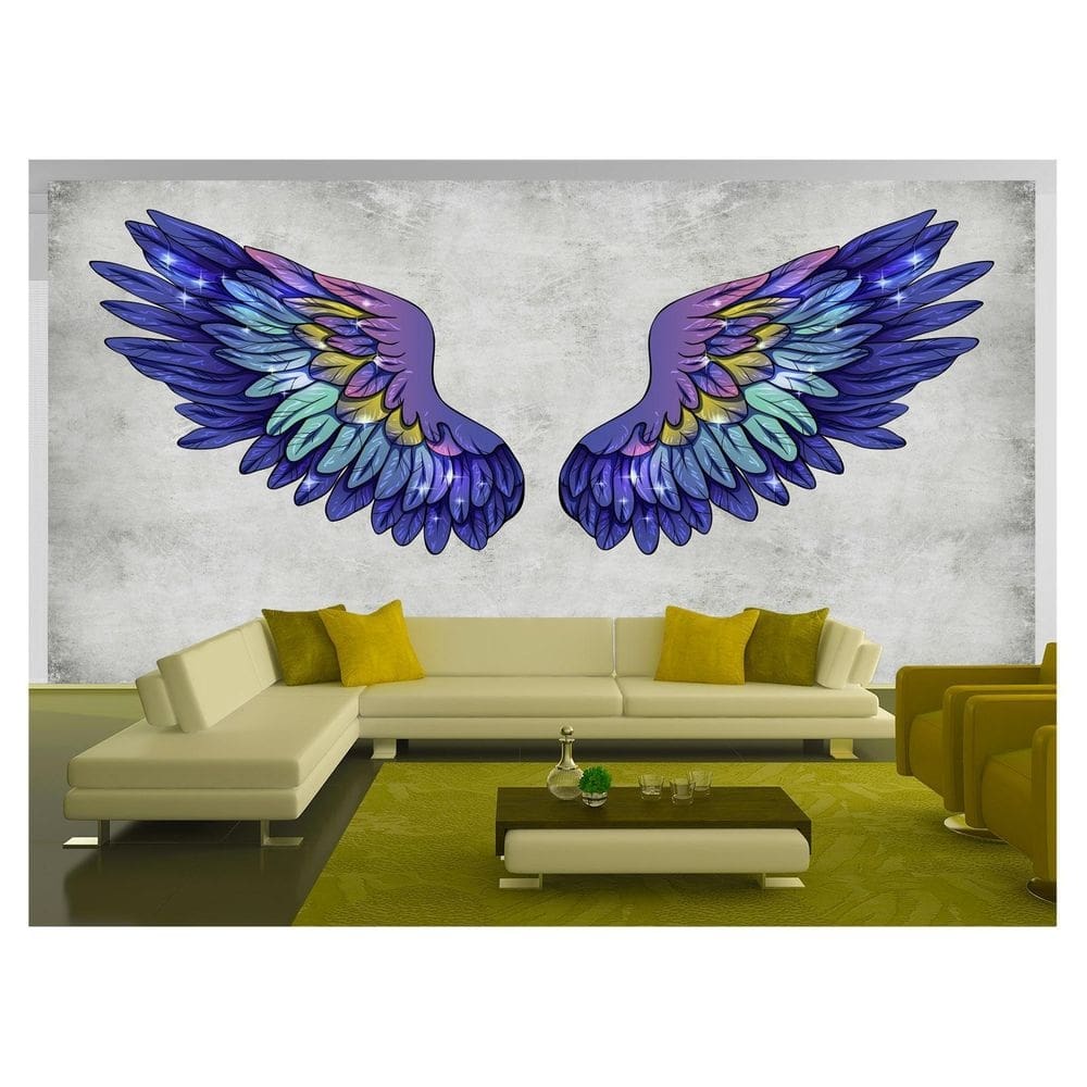 Papel De Parede 3D Arte Asas Selfie Insta Cores 3,5M Tra376