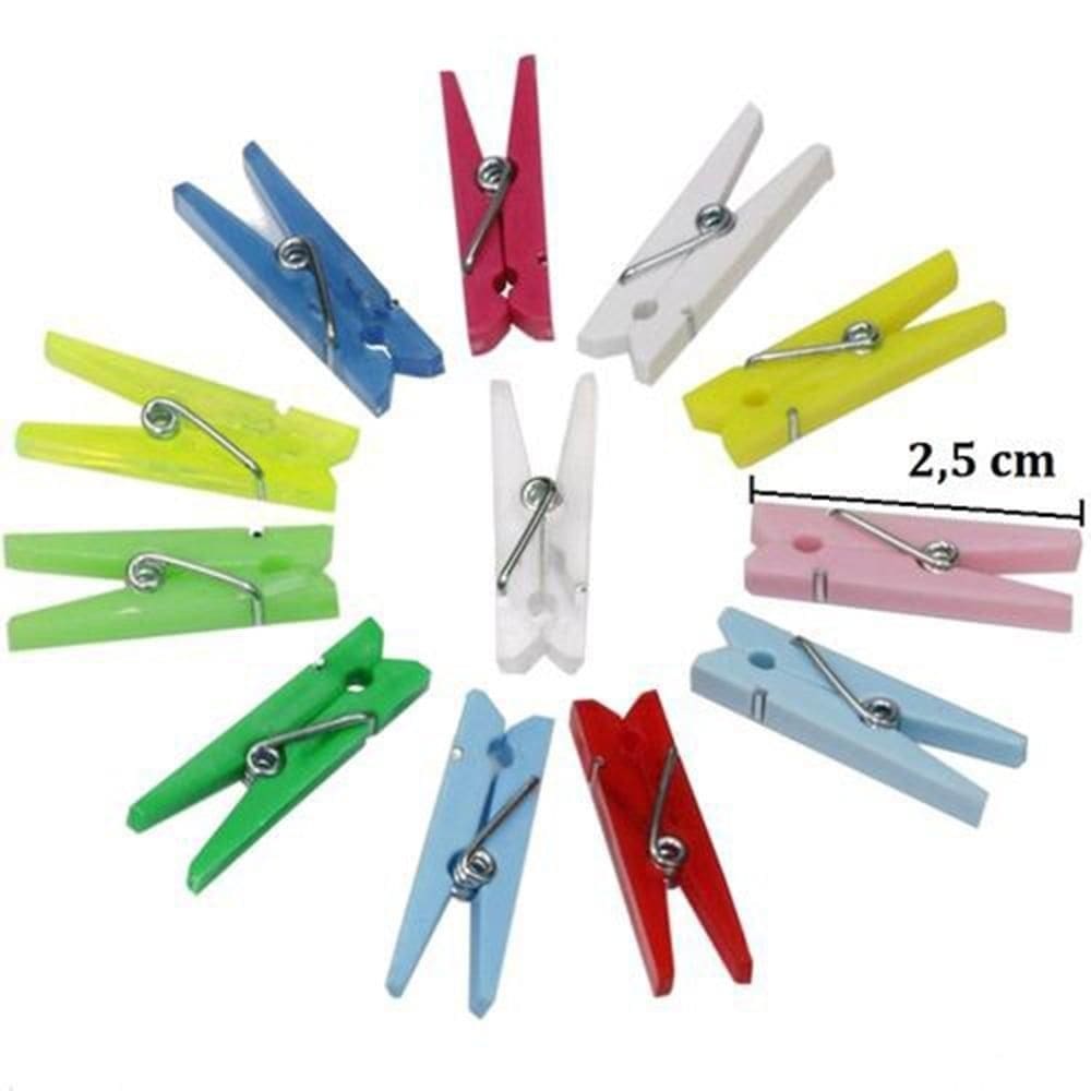 120 mini pregador prendedor madeira 2,5cm organizador clip